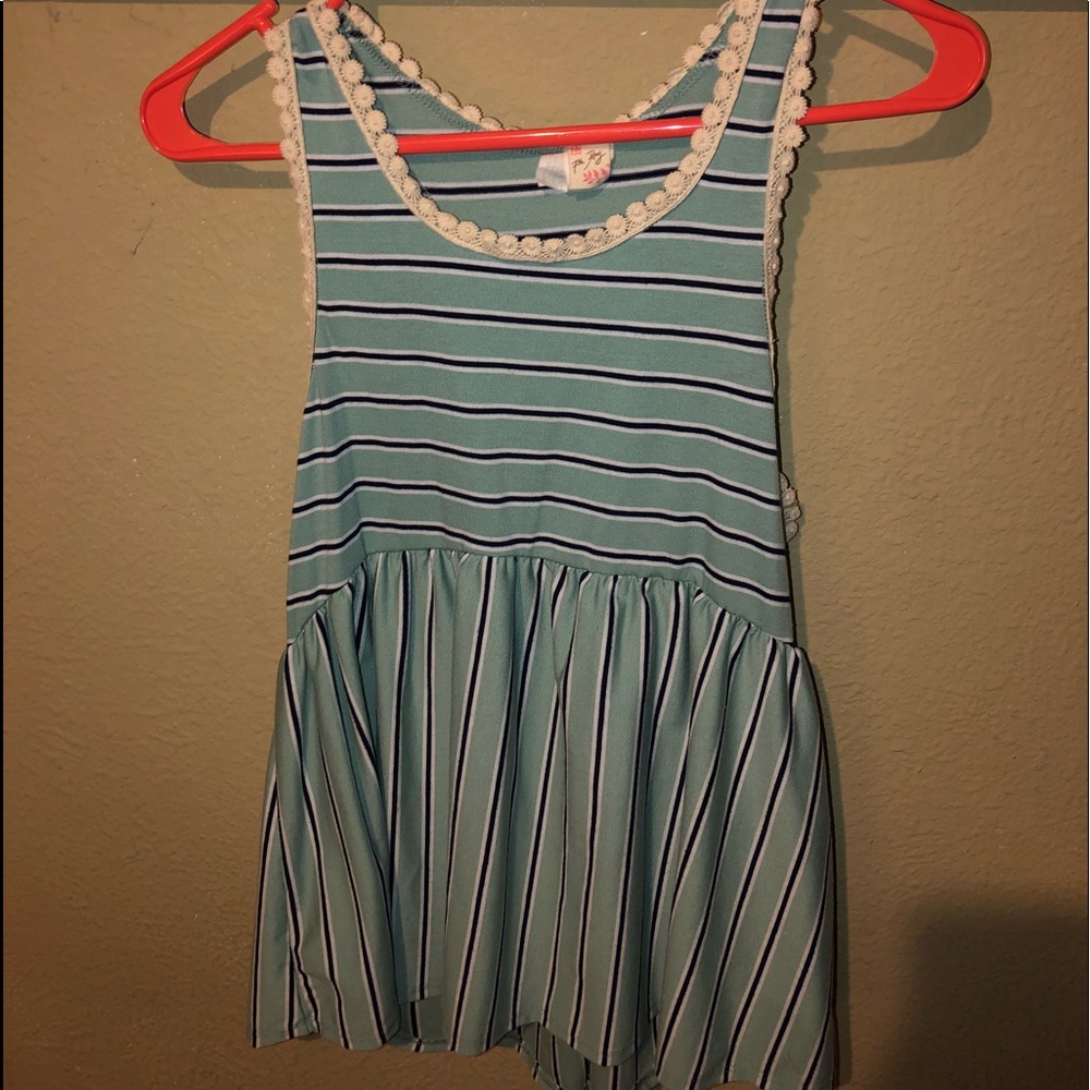 Sage and black striped tank